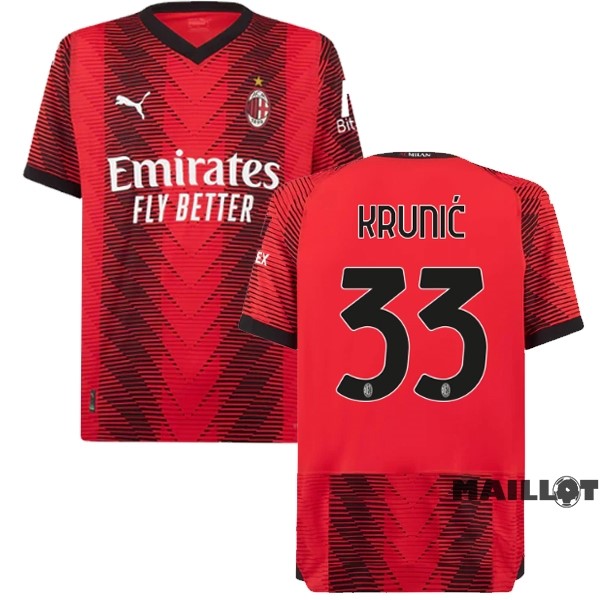 Foot Maillot Pas Cher NO.33 Krunić Thailande Domicile Maillot AC Milan 2023 2024 Rouge