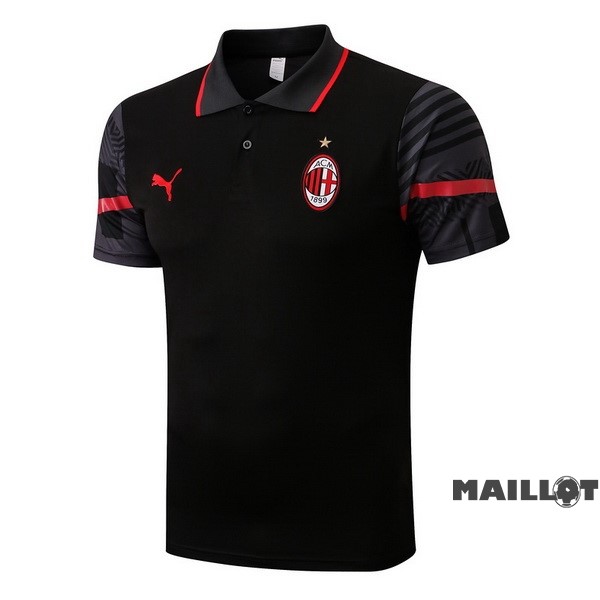 Foot Maillot Pas Cher Polo AC Milan 2022 2023 Noir Rouge