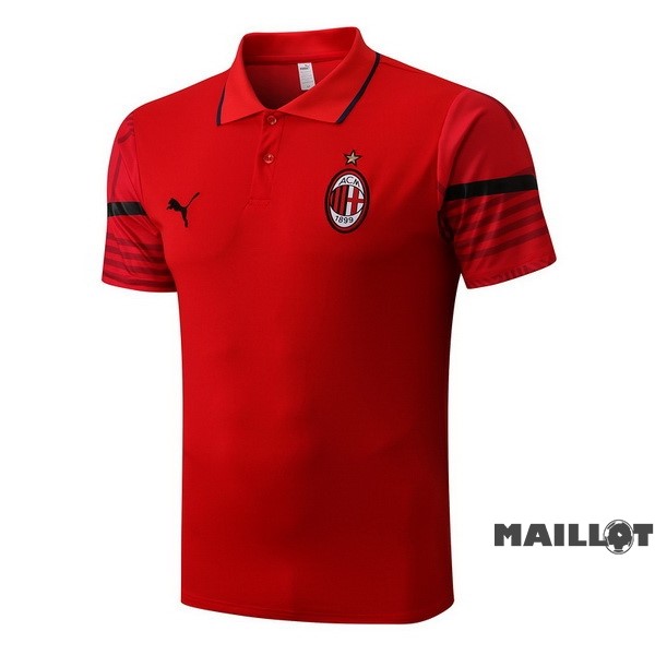 Foot Maillot Pas Cher Polo AC Milan 2022 2023 Rouge Noir