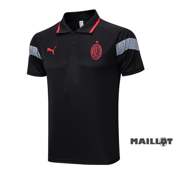 Foot Maillot Pas Cher Polo AC Milan 2023 2024 Noir Rouge