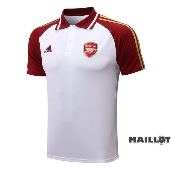 Foot Maillot Pas Cher Polo Arsenal 2022 2023 Blanc Rouge