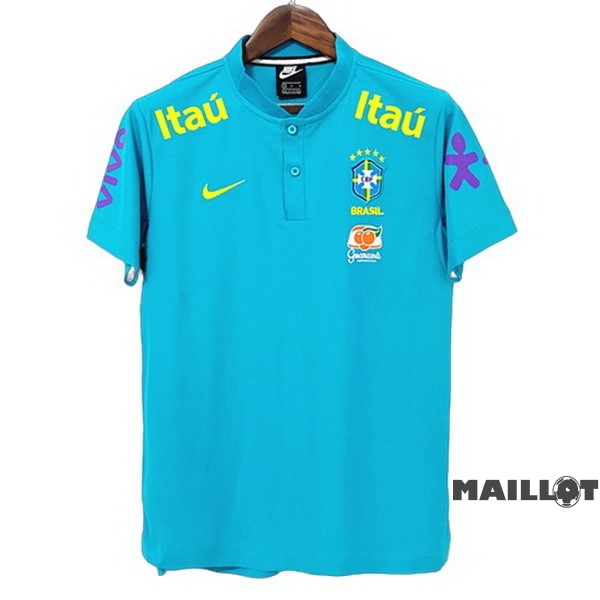 Foot Maillot Pas Cher Polo Brésil 2021 Bleu