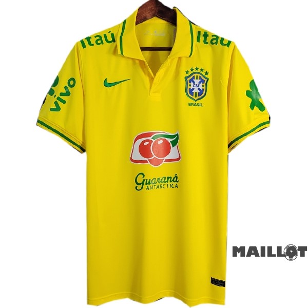 Foot Maillot Pas Cher Polo Brésil 2022 Jaune Vert