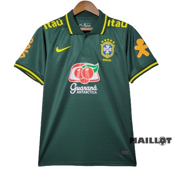 Foot Maillot Pas Cher Polo Brésil 2022 Vert Marine