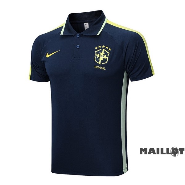 Foot Maillot Pas Cher Polo Brésil 2023 Bleu Marine Vert