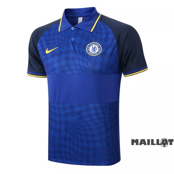 Foot Maillot Pas Cher Polo Chelsea 2022 2023 Bleu Jaune