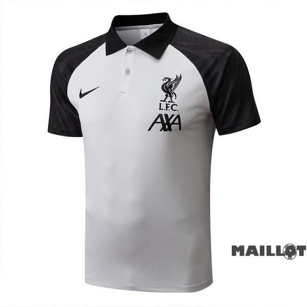 Foot Maillot Pas Cher Polo Liverpool 2022 2023 Blanc Noir