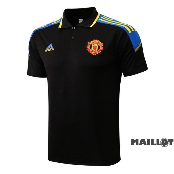 Foot Maillot Pas Cher Polo Manchester United 2022 2023 Noir Jaune