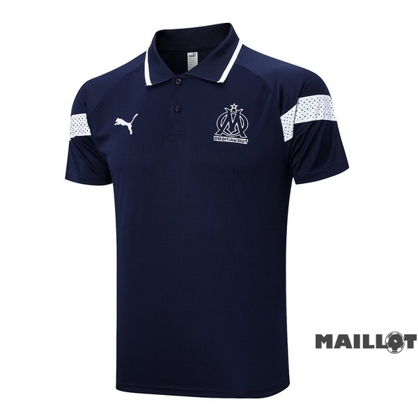 Foot Maillot Pas Cher Polo Marsella 2022 2023 Bleu Marine Blanc