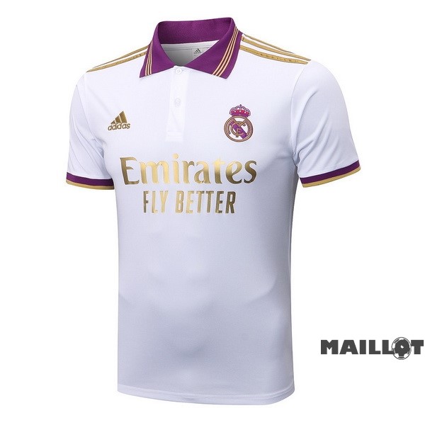 Foot Maillot Pas Cher Polo Real Madrid 2022 2023 Blanc Purpura