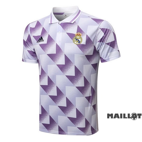 Foot Maillot Pas Cher Polo Real Madrid 2022 2023 Purpura Blanc