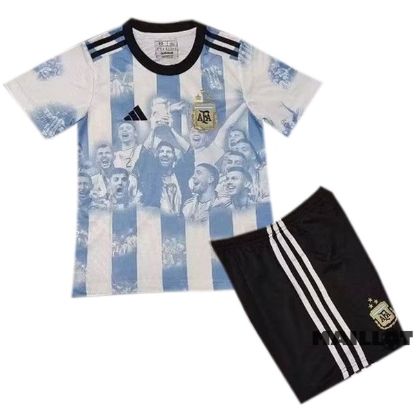 Foot Maillot Pas Cher Spécial Conjunto De Enfant Argentine 2023 Bleu Blanc