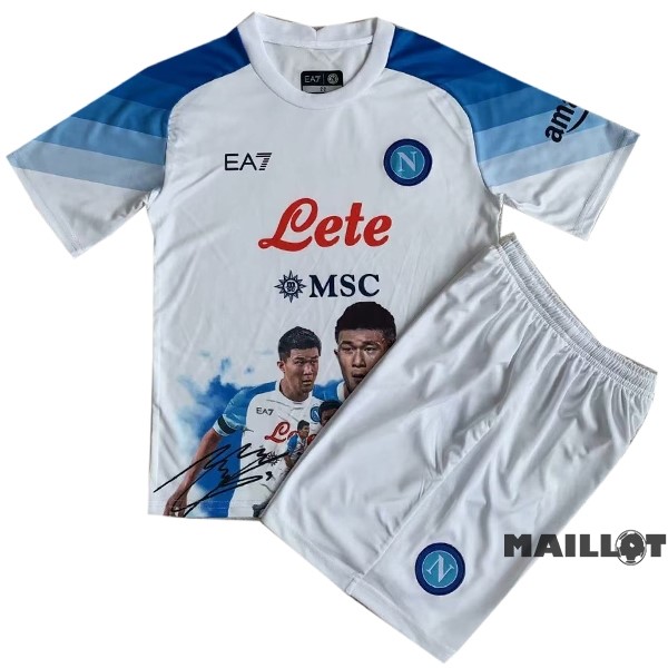 Foot Maillot Pas Cher Spécial Conjunto De Enfant Napoli 2022 2023 Blanc Bleu