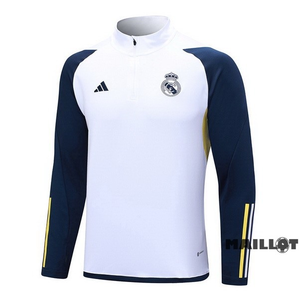 Foot Maillot Pas Cher Sudadera Entrainement Real Madrid 2023 2024 Blanc