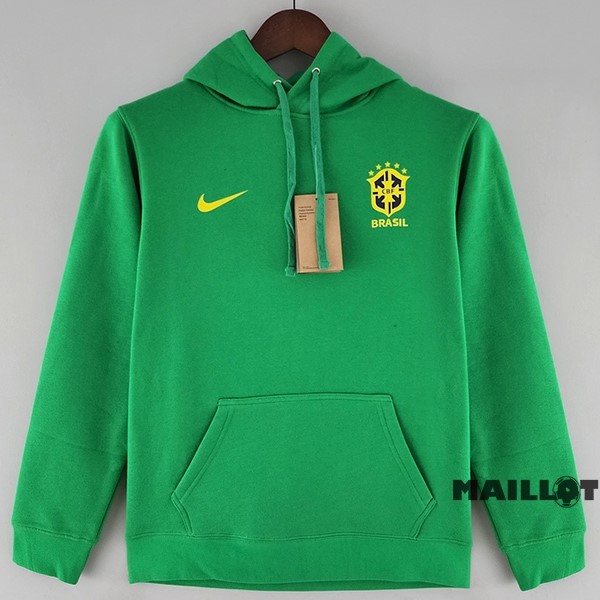 Foot Maillot Pas Cher Sudaderas Con Capucha Brésil 2022 Vert