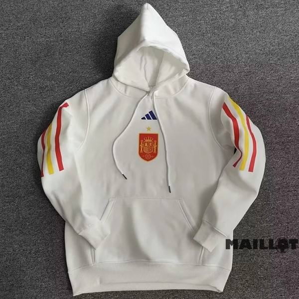 Foot Maillot Pas Cher Sudaderas Con Capucha Espagne 2022 Blanc