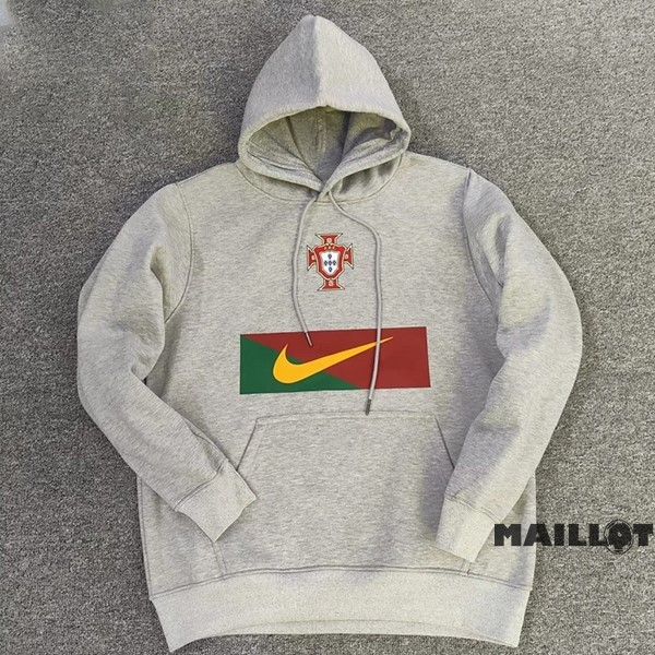 Foot Maillot Pas Cher Sudaderas Con Capucha Portugal 2022 Gris