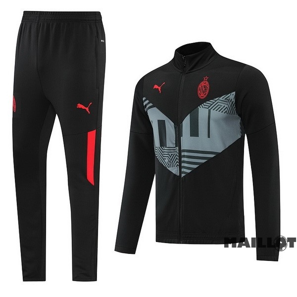 Foot Maillot Pas Cher Survêtements AC Milan 2022 2023 Noir Gris