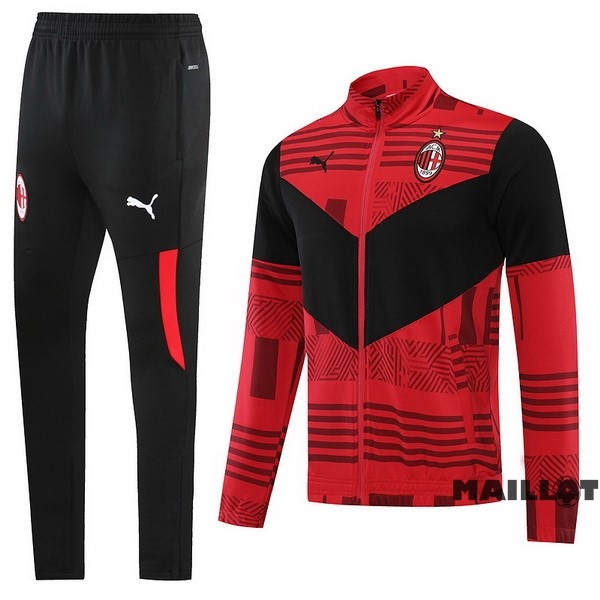 Foot Maillot Pas Cher Survêtements AC Milan 2022 2023 Noir Rouge