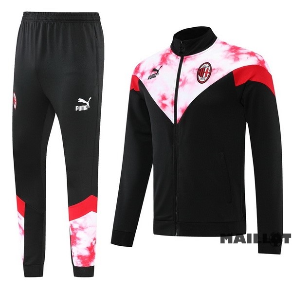 Foot Maillot Pas Cher Survêtements AC Milan 2022 2023 Noir Rouge Rose Blanc