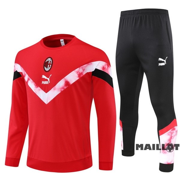 Foot Maillot Pas Cher Survêtements AC Milan 2022 2023 Rouge Noir