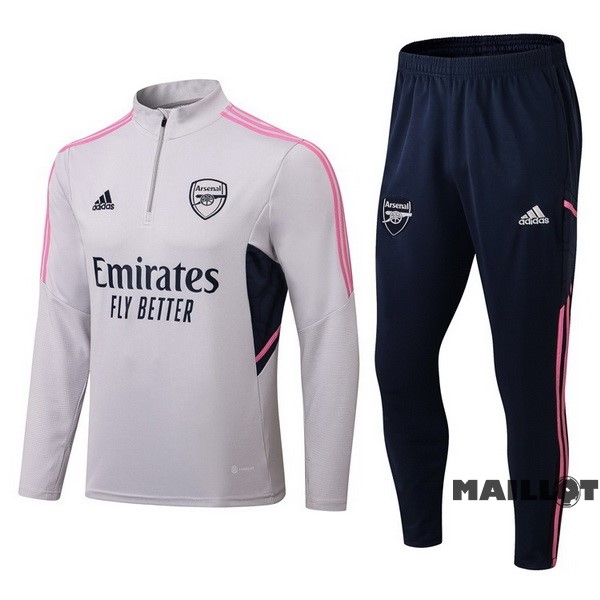 Foot Maillot Pas Cher Survêtements Arsenal 2022 2023 Gris Noir Rose