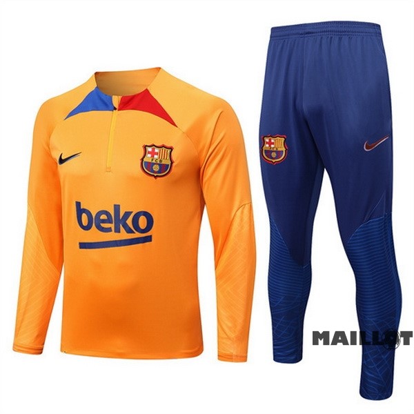 Foot Maillot Pas Cher Survêtements Barcelona 2022 2023 Orange Bleu