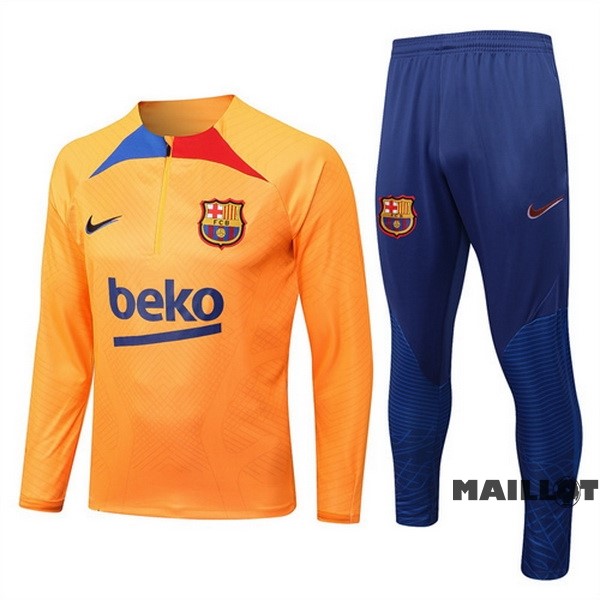 Foot Maillot Pas Cher Survêtements Barcelona 2022 2023 Orange I Bleu