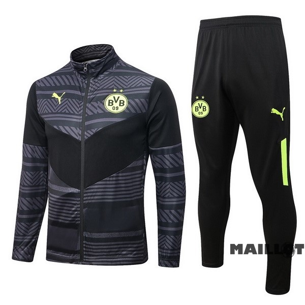 Foot Maillot Pas Cher Survêtements Borussia Dortmund 2022 2023 Noir Jaune Gris