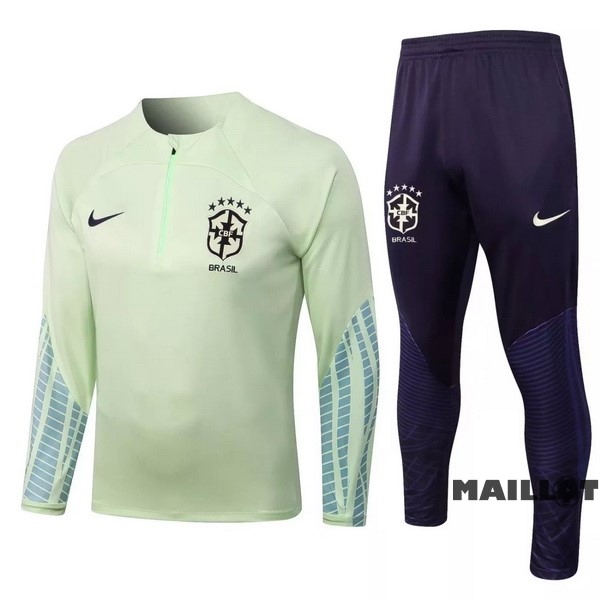 Foot Maillot Pas Cher Survêtements Brésil 2022 Vert II Clair