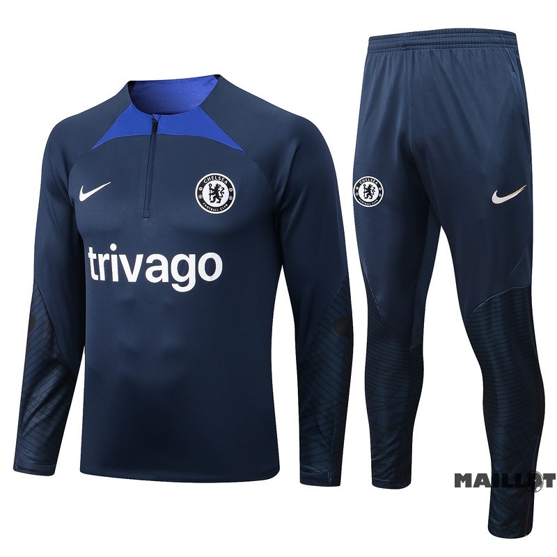 Foot Maillot Pas Cher Survêtements Chelsea 2022 2023 Bleu Marine