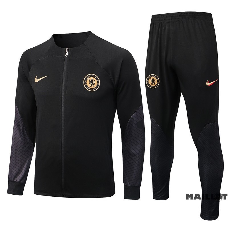 Foot Maillot Pas Cher Survêtements Chelsea 2022 2023 Noir Gris