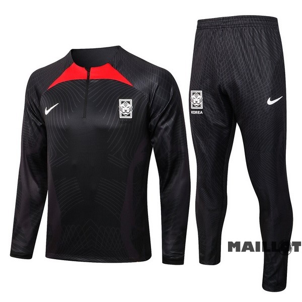 Foot Maillot Pas Cher Survêtements Corée 2022 Noir Rouge