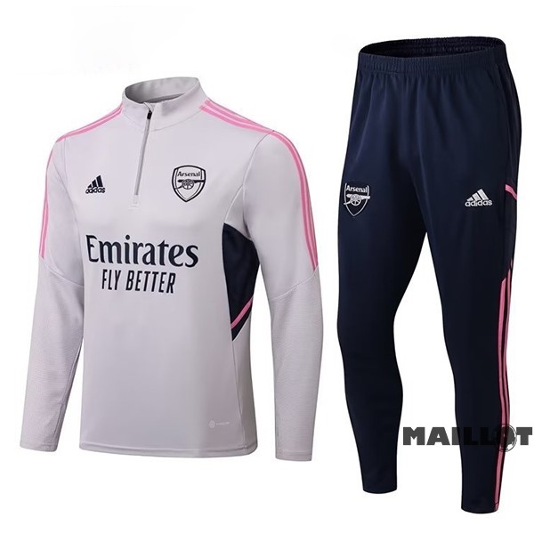 Foot Maillot Pas Cher Survêtements Enfant Arsenal 2022 2023 Gris Noir Rose