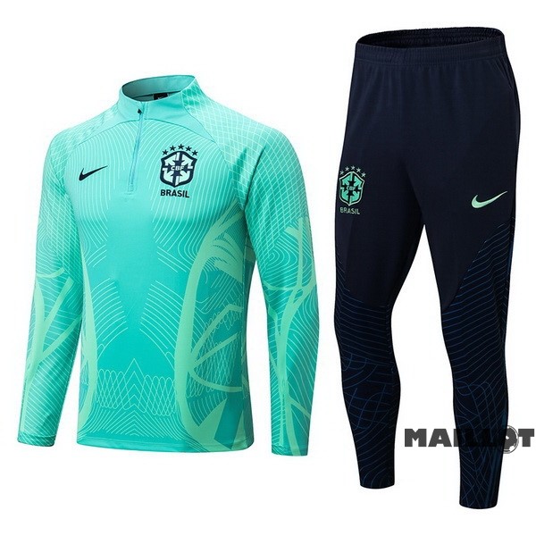 Foot Maillot Pas Cher Survêtements Enfant Brésil 2022 Vert Noir