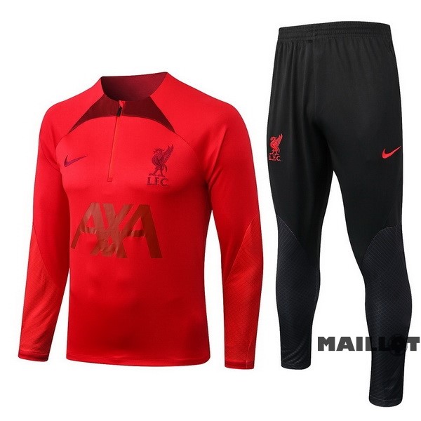 Foot Maillot Pas Cher Survêtements Enfant Enfant Liverpool 2022 2023 Rouge I Noir