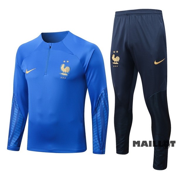 Foot Maillot Pas Cher Survêtements Enfant France 2022 II Bleu