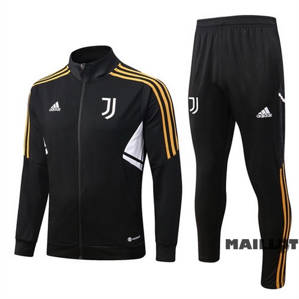 Foot Maillot Pas Cher Survêtements Enfant Juventus 2022 2023 Noir I Blanc Jaune