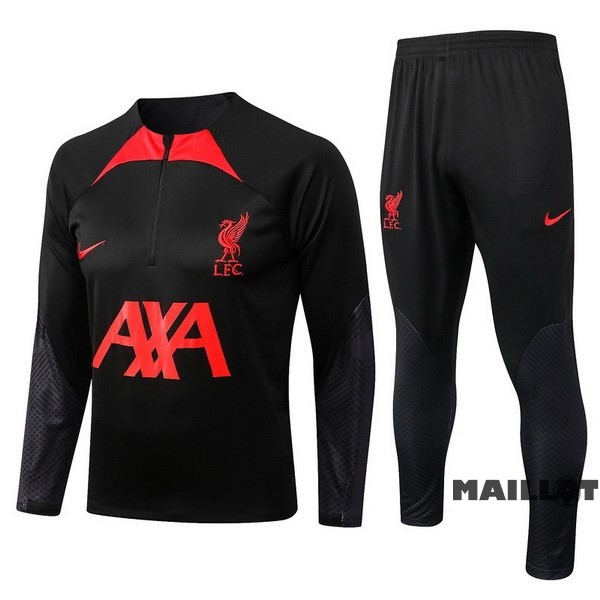 Foot Maillot Pas Cher Survêtements Enfant Liverpool 2022 2023 Noir I Rouge