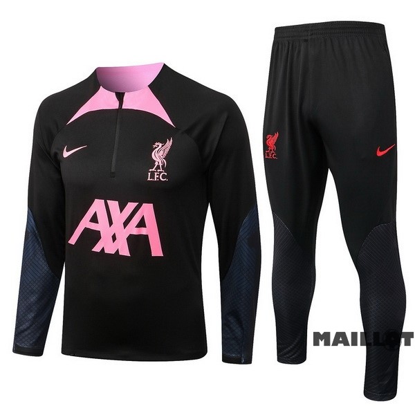 Foot Maillot Pas Cher Survêtements Enfant Liverpool 2022 2023 Noir Rose