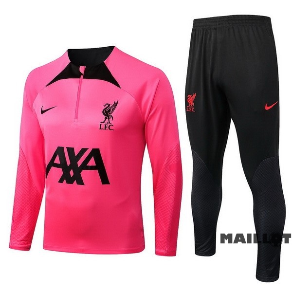 Foot Maillot Pas Cher Survêtements Enfant Liverpool 2022 2023 Rose I Noir