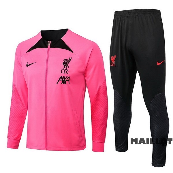 Foot Maillot Pas Cher Survêtements Enfant Liverpool 2022 2023 Rose Noir