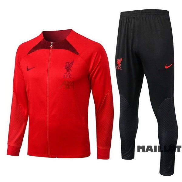 Foot Maillot Pas Cher Survêtements Enfant Liverpool 2022 2023 Rouge II Noir