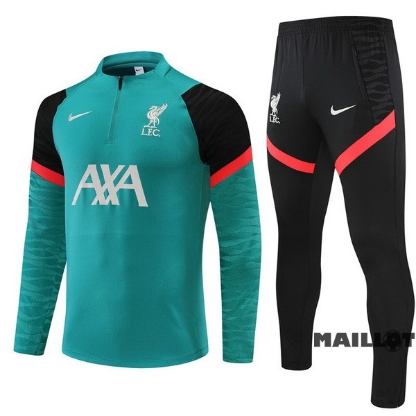 Foot Maillot Pas Cher Survêtements Enfant Liverpool 2022 2023 Vert Noir