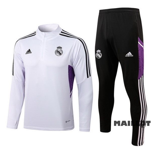 Foot Maillot Pas Cher Survêtements Enfant Real Madrid 2022 2023 Blanc III Noir