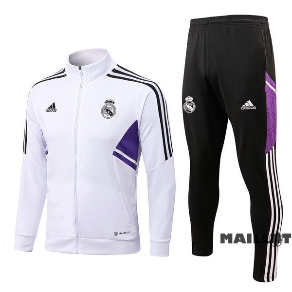 Foot Maillot Pas Cher Survêtements Enfant Real Madrid 2022 2023 Blanc I Noir