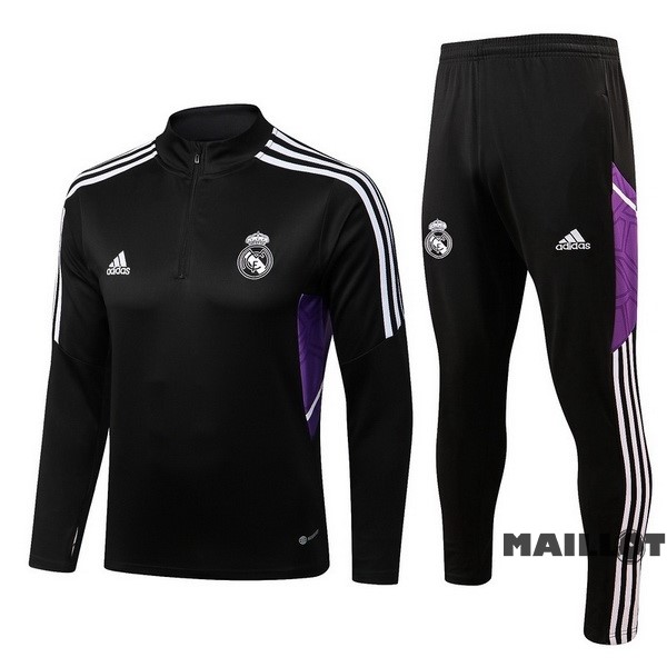 Foot Maillot Pas Cher Survêtements Enfant Real Madrid 2022 2023 Noir Purpura