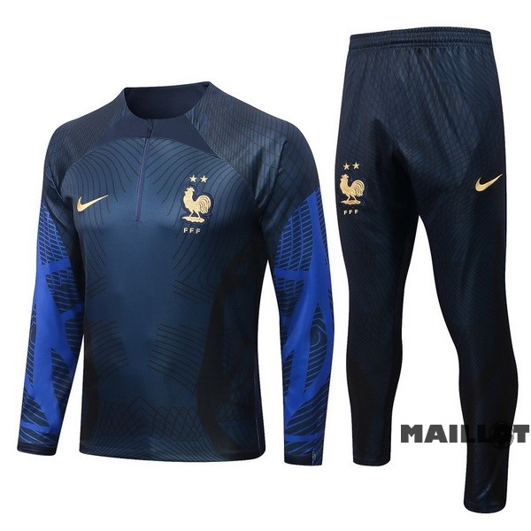 Foot Maillot Pas Cher Survêtements France 2022 Bleu II Marine