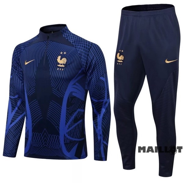 Foot Maillot Pas Cher Survêtements France 2022 Bleu I Marine