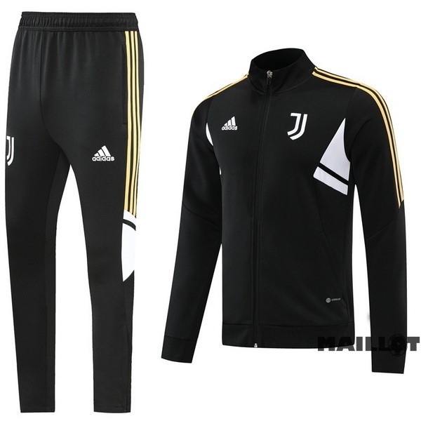 Foot Maillot Pas Cher Survêtements Juventus 2022 2023 Noir Blanc Jaune